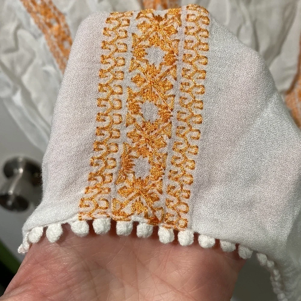 White Oversized Boho Swim Cover EUC